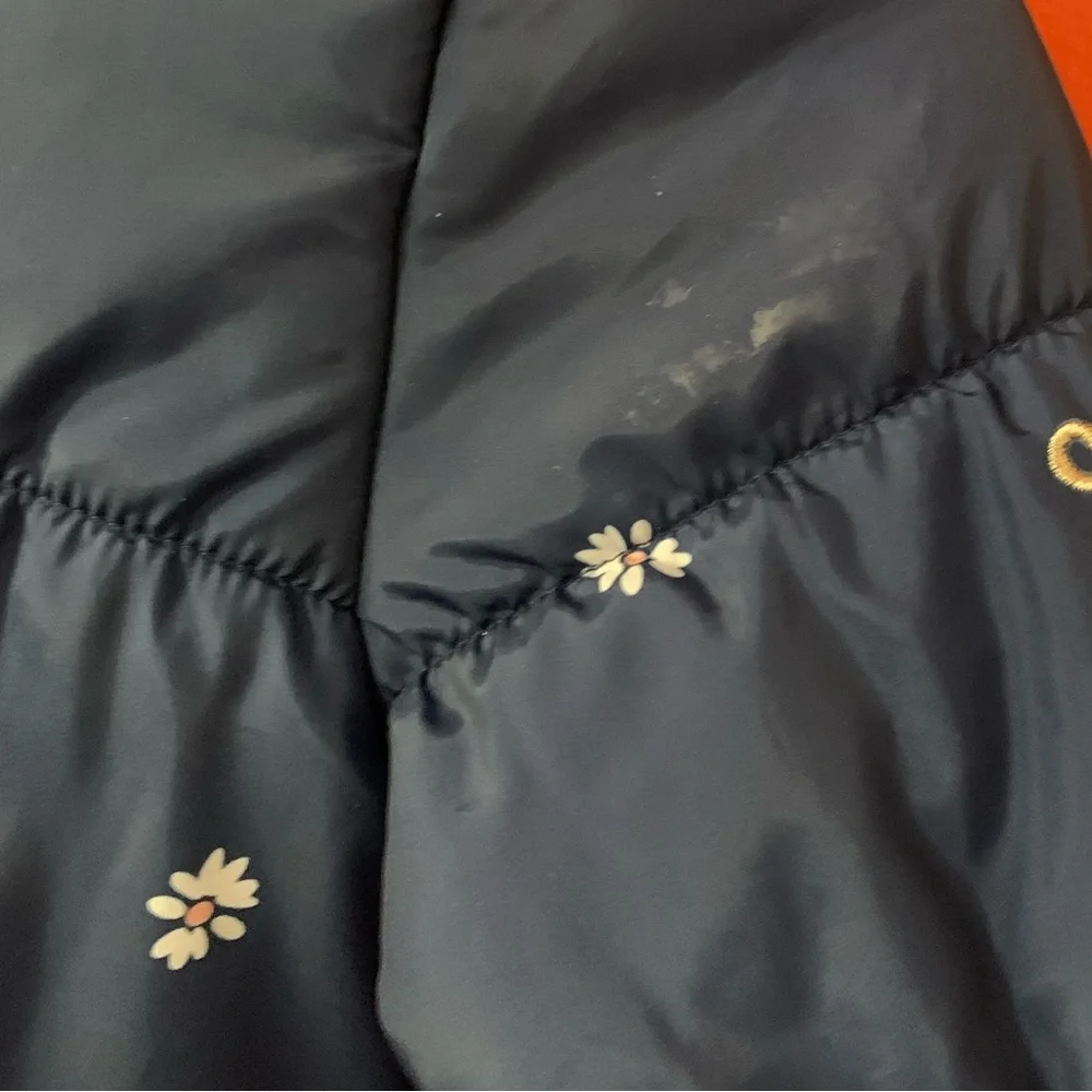 OshKosh B'gosh Dark Blue Jacket with Floral Accents Girl 5-6